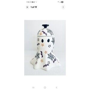 New In Box Temptations Tara Boo-fetti Ghost Halloween Cookie Jar Spider Bat